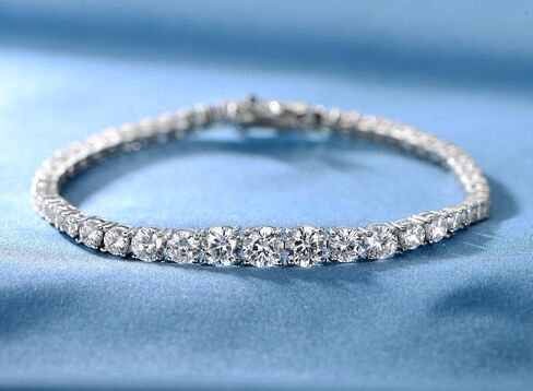 Gemsme 18K White Gold Plated Graduated Round Cubic Zirconia Tennis Necklace/Bracelet/Earrings Sets Pack of 3 in Kuwait
