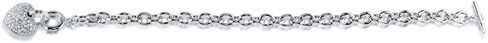 BERRICLE Heart Cubic Zirconia CZ Fashion Necklace Earrings and Bracelet Set for Women, Silver-Tone in Saudi Arabia