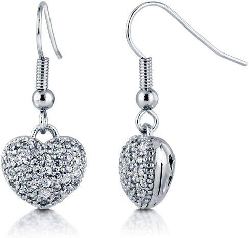 BERRICLE Heart Cubic Zirconia CZ Fashion Necklace Earrings and Bracelet Set for Women, Silver-Tone in Saudi Arabia
