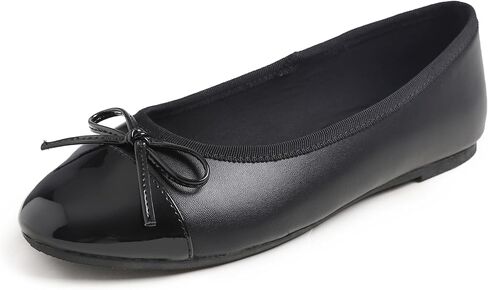 فستان FEVERSOLE النسائي ذو ربطة عنق على شكل فيونكة سهل الارتداء حذاء باليه مسطح عند الأصابع in Kuwait