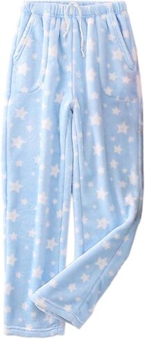Cromoncent Women's Plush Pajama Pants with Drawstring Fuzzy Flannel Pj Lounge Bottoms Sleepwear in Saudi Arabia