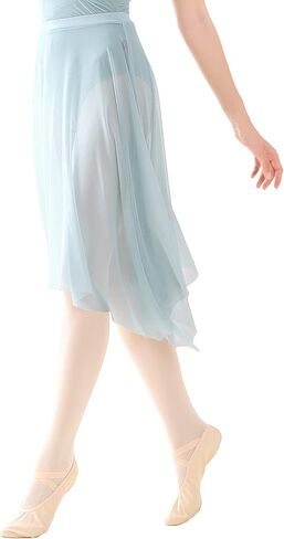 داي دانس تنانير باليه للنساء باللون الاخضر، تنانير رقص شبكية شفافة غير مركزية بطول 22.5 انش (تحت الركبة)، اخضر، مقاس واحد, مجموعة خضراء in Kuwait