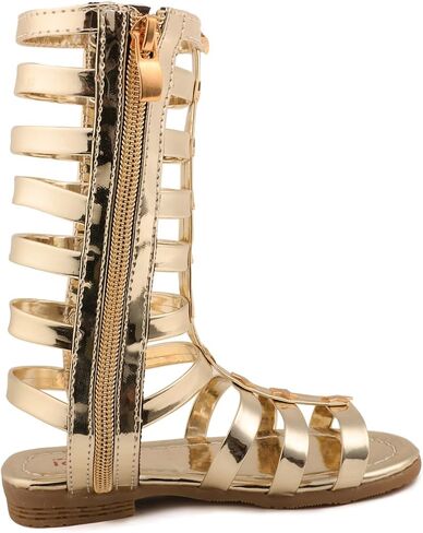 Skeblo Girls Rivet Gladiator Sandals Summer Princess Dress Strappy Flats Zip Up Boots Shoes in Saudi Arabia