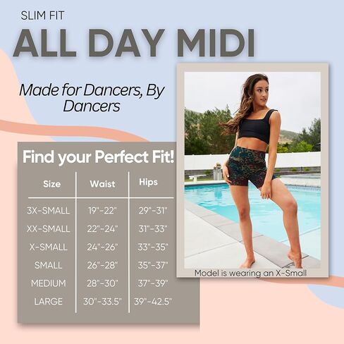 JO + JAX All Day Midi Shorts, High-Waisted and Fully Lined, Modern, Flattering fit and 4-Way Stretch, for Gym, Yoga and Dance in Kuwait