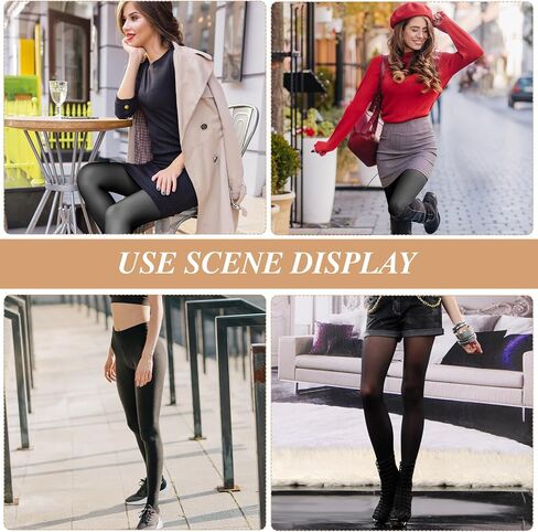 WLLHYF Fleece Lined Tights Winter Warm Leggings Sheer Thick Tights Comfortable Breathable High Waist Footed Leggings Stretchy Slim Fake Pantyhose for Women Girl in Kuwait