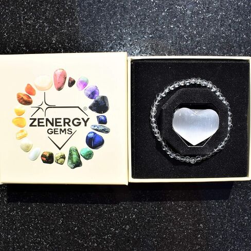 سوار Zenergy Gems Charged من الكريستال الطبيعي الفاخر مقاس 4 ملم + كريستال شحن سيلينيت مغربي in Saudi Arabia