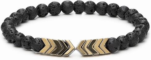 Vitality Extracts Sacred Arrow Gold - Essential Oil Diffuser Bracelet Aromatherapy, Meditation, Crystals and Healing Stones, Stress Relief, Chakra, Handmade in Kuwait