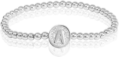 by you Initial Bracelets for Women 26 Letters Alphabet Round Charm Stainless Steel Gold Silver Beaded ball Bracelets in Saudi Arabia