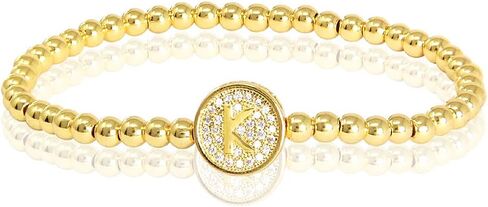 by you Initial Bracelets for Women 26 Letters Alphabet Round Charm Stainless Steel Gold Silver Beaded ball Bracelets in Saudi Arabia
