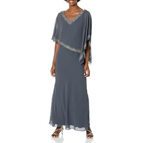 J Kara Women's Embellished Overlay Gown