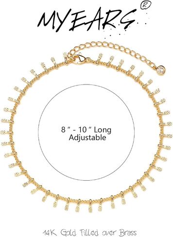 MYEARS Women Gold Anklet Dangle Dainty Foot Chain 14K Gold Filled Summer Boho Beach Simple Cute Jewelry Gift in Saudi Arabia