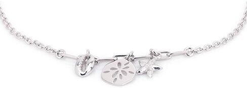Vanbelle Sterling Silver Jewelry - Rhodium Plated with 925 Stamp - Sea Theme Dangling charm Anklet - Stylish Beautifully Designed for Women - 9" long + 1" extender in Saudi Arabia