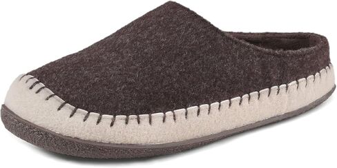 Zizor Men's Felt Fabric Slip On Moccasin House Slippers, Indoor Outdoor Rubber Sole Hard Bottom in Kuwait