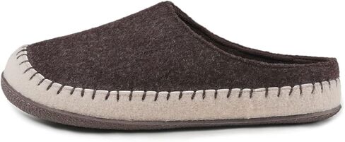 Zizor Men's Felt Fabric Slip On Moccasin House Slippers, Indoor Outdoor Rubber Sole Hard Bottom in Kuwait