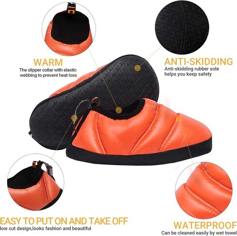 KingCamp Unisex Warm Camping Slippers Soft Winter Slippers with Non Slip Rubber Sole & Carry Bag in Kuwait