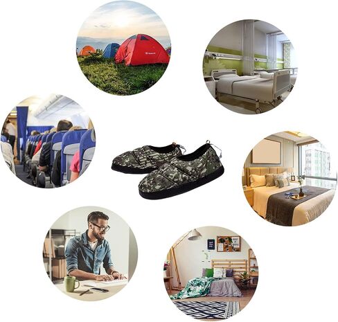 KingCamp Unisex Warm Camping Slippers Soft Winter Slippers with Non Slip Rubber Sole & Carry Bag in Kuwait