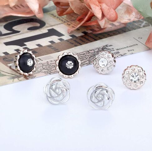 92 زوج من الأقراط الصغيرة مسمار مجموعة للنساء الرجال بسيطة مثلث الكرة الأقراط مسمار أسود فضي ذهبي لؤلؤة حجر الراين لطيف حزمة in Kuwait