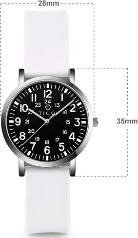 TICCI Women's Petite Watch for Medical Professionals Easy to Read Small Face, Silicone Band, Second Hand, Military Time for Nurses, Doctors, Students in Saudi Arabia