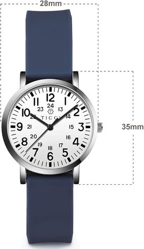 TICCI Women's Petite Watch for Medical Professionals Easy to Read Small Face, Silicone Band, Second Hand, Military Time for Nurses, Doctors, Students in Saudi Arabia