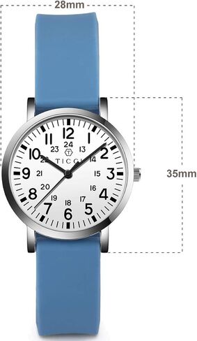 TICCI Women's Petite Watch for Medical Professionals Easy to Read Small Face, Silicone Band, Second Hand, Military Time for Nurses, Doctors, Students in Saudi Arabia