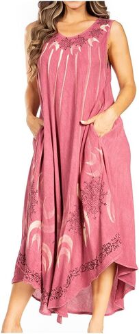 Sakkas Starlight Fourth Women's Tie Dye Caftan Tank Dress/Cover Up Beach Kaftan in Saudi Arabia