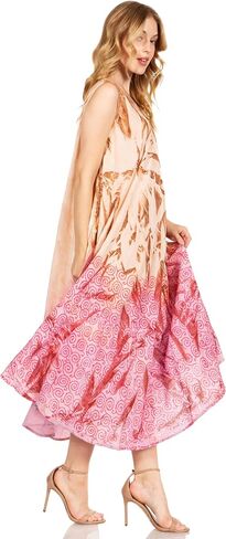 Sakkas Starlight Fourth Women's Tie Dye Caftan Tank Dress/Cover Up Beach Kaftan in Saudi Arabia