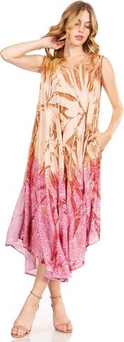 Sakkas Starlight Fourth Women's Tie Dye Caftan Tank Dress/Cover Up Beach Kaftan in Saudi Arabia