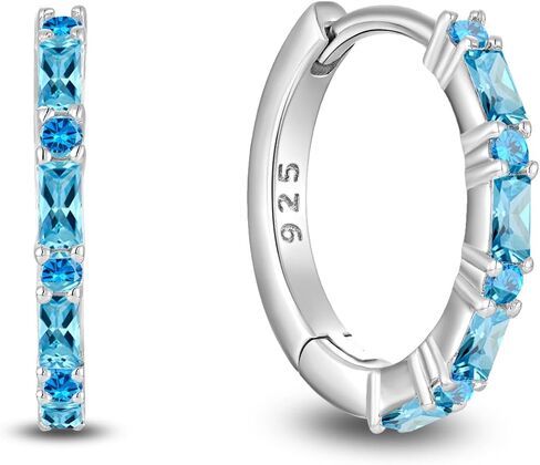 Starchenie Gemstone Huggie Hoop Earrings 925 Sterling Silver Birthstones Jewelry Gift for Women in Saudi Arabia
