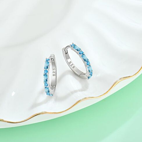 Starchenie Gemstone Huggie Hoop Earrings 925 Sterling Silver Birthstones Jewelry Gift for Women in Saudi Arabia