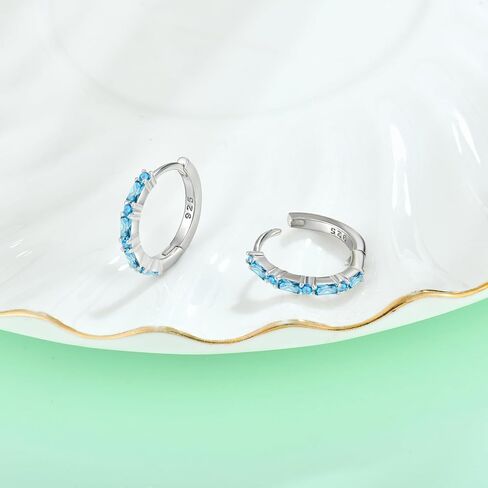 Starchenie Gemstone Huggie Hoop Earrings 925 Sterling Silver Birthstones Jewelry Gift for Women in Saudi Arabia