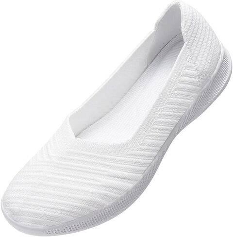 konhill Women's Slip on Loafers - Comfy Walking Tennis Low-Top Ballet Flat Nurse Shoes Casual Sneakers in Saudi Arabia