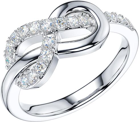 THELANDA Genuine Moissanite or Simulated Diamond Sterling Silver Tie The Infinity Love Knot Intertwined Promise Ring Engagement Ring in Saudi Arabia