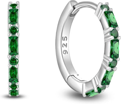 Starchenie Gemstone Huggie Hoop Earrings 925 Sterling Silver Birthstones Jewelry Gift for Women in Saudi Arabia