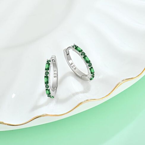 Starchenie Gemstone Huggie Hoop Earrings 925 Sterling Silver Birthstones Jewelry Gift for Women in Saudi Arabia