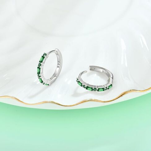 Starchenie Gemstone Huggie Hoop Earrings 925 Sterling Silver Birthstones Jewelry Gift for Women in Saudi Arabia