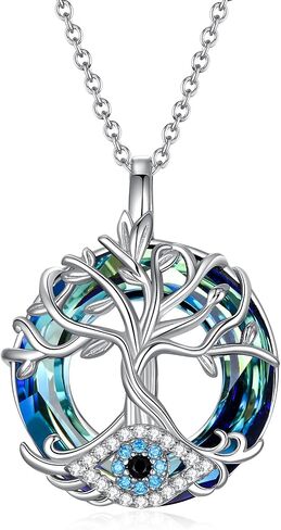 WINNICACA Sterling Silver Evil Eye Necklace Protection Crystal Pendant for Women Good Luck Vintage Evil Eye Pendant Jewelry Birthday Gifts for Women Friend Female in Saudi Arabia