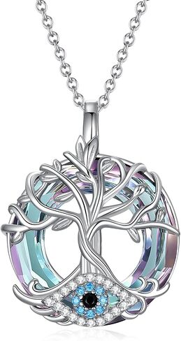 WINNICACA Sterling Silver Evil Eye Necklace Protection Crystal Pendant for Women Good Luck Vintage Evil Eye Pendant Jewelry Birthday Gifts for Women Friend Female in Saudi Arabia
