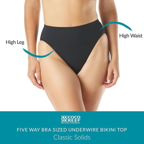 Coco Reef High Esteem High Leg High Waist Bikini Bottom — Microluxury Swim Bottom in Saudi Arabia