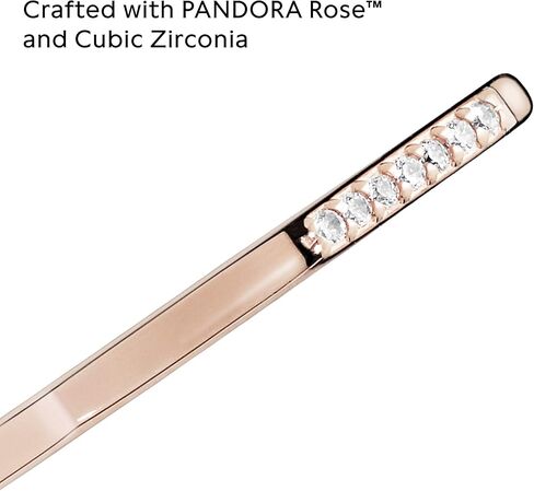 Pandora Multifaceted Ring - Rose Gold Ring for Women - Layering or Stackable Ring - Gift for Her - 14k Rose Gold-Plated Rose with Cubic Zirconia in Saudi Arabia