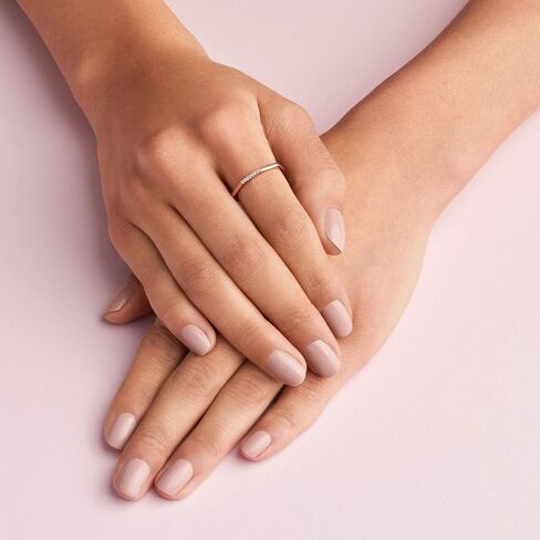 Pandora Multifaceted Ring - Rose Gold Ring for Women - Layering or Stackable Ring - Gift for Her - 14k Rose Gold-Plated Rose with Cubic Zirconia in Saudi Arabia