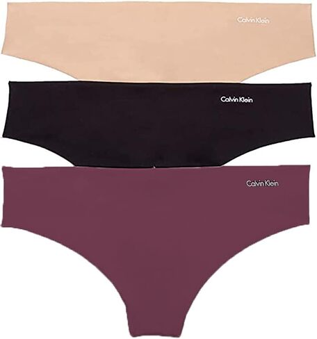 Calvin Klein Invisibles 3-Pack Thong Light Caramel/Power Plum/Black, s in Saudi Arabia