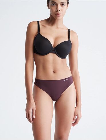 Calvin Klein Invisibles 3-Pack Thong Light Caramel/Power Plum/Black, s in Saudi Arabia
