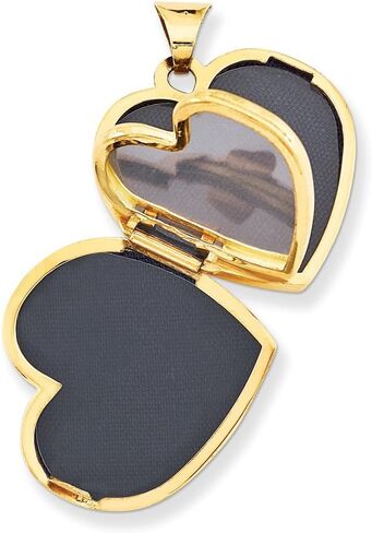 Solid 14k Yellow Gold Diamond Family Love Heart Locket Pendant (28mm Height x 22mm Width) in Saudi Arabia