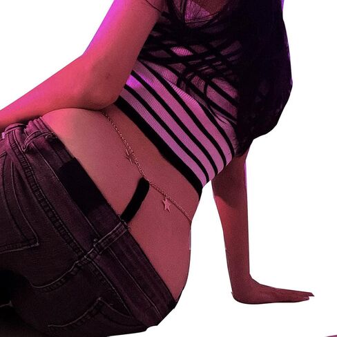 مثير 12 كوكبة رسالة الجسم سلسلة مجوهرات الفولاذ المقاوم للصدأ سلسلة الخصر بيكيني الملابس الداخلية سلسلة البطن كريستال ثونغ in Kuwait