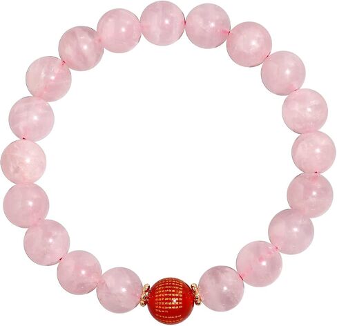 Jewever Geniune Natural Quartz Beaded Bracelet for Women Agate Sutra Beads Amulet Bracelet Stretch Healing Crystals and Gemstones Gifts for Jewelry in Saudi Arabia