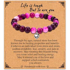 epirora احصل على هدايا جيدة قريبًا للنساء، سوار من الحجر الطبيعي للشفاء من الجمشت وممتد، هدايا ملهمة لتخفيف التوتر، هدايا مجوهرات للتعافي من الجراحة للنساء والفتيات المراهقات in Kuwait