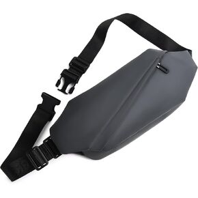 Fanny Packs Mini Sling Slim Shoulder Bag for Men and Women, Lightweight, Water Resistant, Multiple Organisation Compartments (Black-1) in Kuwait