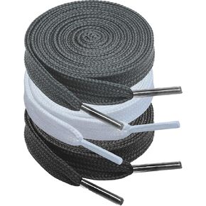 GEN BIGBOTTLE Set 3 Pairs Flat Shoe laces For Sneakers, Kids Shoe Laces, Elastic Shoe Laces For Adults, Boot Laces, Shoe Lace