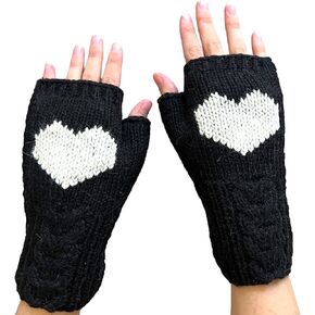 إيلا سوسمان اليد متماسكة الألبكة الصوف القلب أصابع كابل قفاز الصوف مبطن الشتاء الرسائل النصية القيادة مكتب in Kuwait