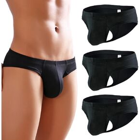 Faringoto Men Sexy Briefs Breathable U Convex Pouch Underwear Low-Waist Panties Underpants（3Pack/5Pack）